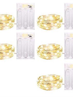 Battery Operated Warm White LED String Lights Waterproof Indoor Christmas Decor